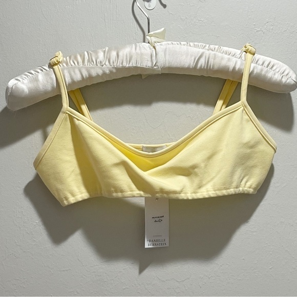 WE WORE WHAT DANIELLE BERNSTEIN Women’s Pull On Bra Top Yellow Buttermil… - Picture 3 of 9